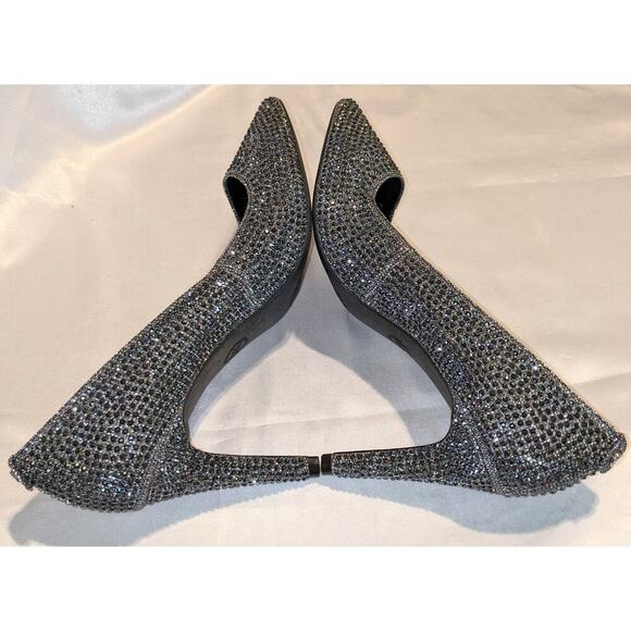 Michael Kors Womens Alina Flex Pointed Toe Pumps Anthracite Grey 10M Embellished - Picture 5 of 9